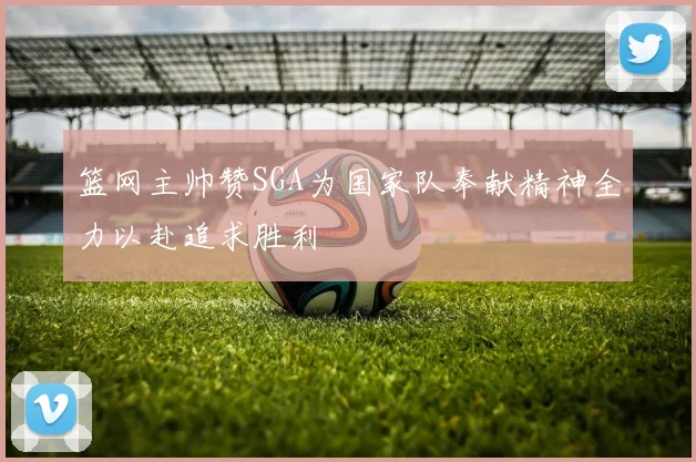 篮网主帅赞SGA为国家队奉献精神全力以赴追求胜利